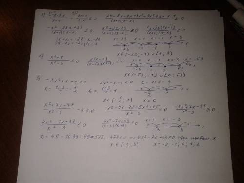 Решите неравенство надо 8-3x/x+1< =4x+1/3-x найдите целые отрицательные решения неравенств x^2+x/