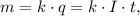 m = k \cdot q = k \cdot I \cdot t,