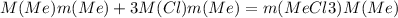 M(Me)m(Me)+3M(Cl)m(Me)=m(MeCl3)M(Me)