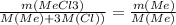 \frac{m(MeCl3)}{M(Me)+3M(Cl))} = \frac{m(Me)}{M(Me)}