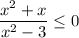 \dfrac{x^2+x}{x^2-3} \leq 0