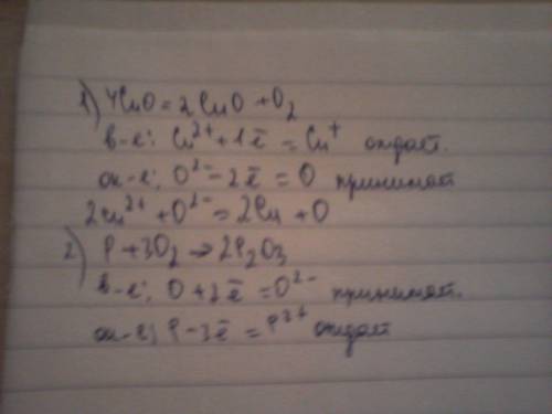 Определить окислительная или восстановительная реакция.. элемент отдает ? какой принимает cuo=cu2o+o
