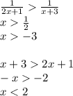 \frac{1}{2x+1}\frac{1}{x+3}\\&#10;x \frac{1}{2}\\&#10;x -3\\\\&#10; x+32x+1\\&#10; -x-2\\&#10; x