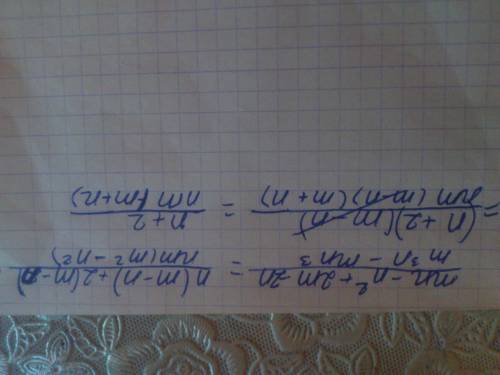 Сократите дробь. заранее mn-n^2+2m-2n : m^3n-mn^3