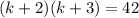 (k+2)(k+3)=42