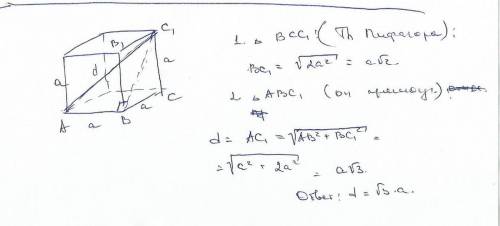 Найдите зависимость между ребром куба a и его диагональю d?