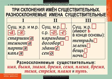 Подберите по пять существительных 1 2 3 го склонения по склонениям и запешите их в именительном и ве