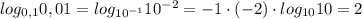 log_{0,1}0,01=log_{10^{-1}}{10^{-2}}=-1\cdot (-2)\cdot log_{10}{10}=2