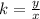 k= \frac{y}{x}