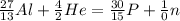 \frac{27}{13} Al+ \frac{4}{2} He = \frac{30}{15} P + \frac{1}{0} n