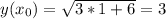 y(x_0)= \sqrt{3*1+6} =3