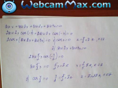 Sinx+sin2x+sin3x+sin4x=0 sinx / 1+cos = sinx/2 / - дробь