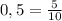 0,5= \frac{5}{10}