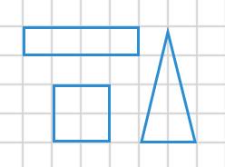 Начертить квадрат,прямоугольник и треугольник с одинаковой площадью равной4см2