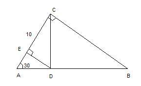Впрямоугольном треугольнике авс угол с равен 90 градусам,угол а равен 30 градусам, ас равно 10 см,сd
