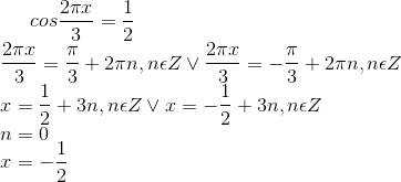 Cos(2пх)/3 = 1/2 решить уравнение и в ответ записать наибольший корень. решите,кто может плз.