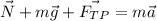 \displaystyle \vec{N}+m\vec{g}+\vec{F_{TP}}=m\vec{a}