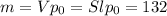 m=Vp_0=Slp_0=132