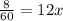 \frac{8}{60} =12x