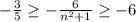 -\frac{3}{5} \geq -\frac{6}{n^2+1} \geq -6