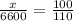 \frac{x}{6600} = \frac{100}{110}