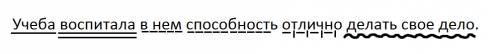 Учеба воспитала в нем отлично делать свое дело. , , с синтаксическим разбором предложения