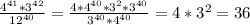 \frac{4^{41}*3^{42}}{12^{40}}= \frac{4*4^{40}*3^2*3^{40}}{3^{40}*4^{40}}=4*3^2=36