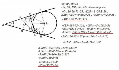 Втреугольнике  abc  точка  i  — центр вписанной окружности, точка  ia 