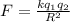 F = \frac{kq_{1}q_{2}}{R^2}