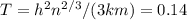 T = h^2n^{2/3}/(3km) = 0.14К