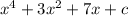 x^{4} +3 x^{2} +7x+c