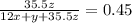 \frac{35.5z}{12x+y+35.5z} = 0.45