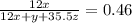 \frac{12x}{12x+y+35.5z} = 0.46