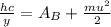 \frac{hc}{y} = A_{B}+ \frac{m u^{2} }{2}