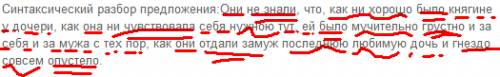 Синтаксический разбор предложения: они не знали, что, как ни хорошо было княгине у дочери, как она н