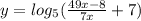 y=log_5(\frac{49x-8}{7x}+7)