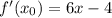 f'(x_0)=6x-4