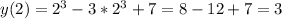 y(2)=2^3-3*2^3+7=8-12+7=3