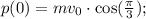 p(0)=m v_0\cdot \cos (\frac {\pi}{3});