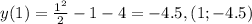 y(1)=\frac{1^2}{2}-1-4=-4.5,(1;-4.5)