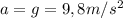 a=g=9,8 m/s ^{2}