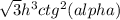 \sqrt{3} h^{3} ctg^{2} (alpha)