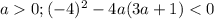 a0; (-4)^2-4a(3a+1)