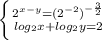 \left \{ {{2 ^{x-y} =(2 ^{-2}) ^{- \frac{3}{2} } } \atop {log _{2} x+log _{2} y=2}} \right.