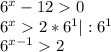 6^x-120 \\ 6^x2*6^1 | :6^1\\ 6^{x-1}2