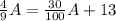 \frac{4}{9}A= \frac{30}{100}A+13