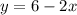 y=6-2x