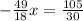 -\frac{49}{18}x= \frac{105}{30}