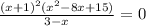 \frac{(x+1)^2(x^2-8x+15)}{3-x} = 0