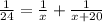 \frac{1}{24}= \frac{1}{x}+ \frac{1}{x+20}